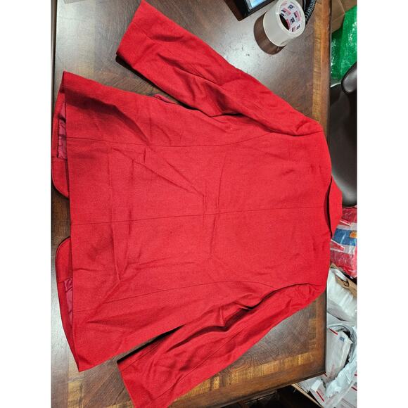 Worthington Red Wool Blazer Jacket Petite 10P Single Button Lined Y2K Career - Picture 3 of 5
